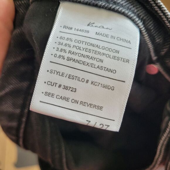 Kancan Ilia High Rise 90s Straight Leg Jeans Black Denim Grunge Skater Punk 27 - Picture 5 of 10